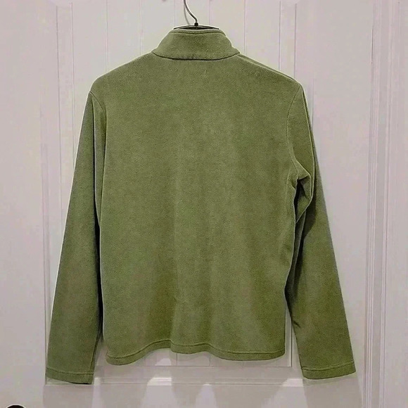 Natural Reflections Long Sleeve Quarter Zip Green Fleece Size Large - Picture 4 of 6